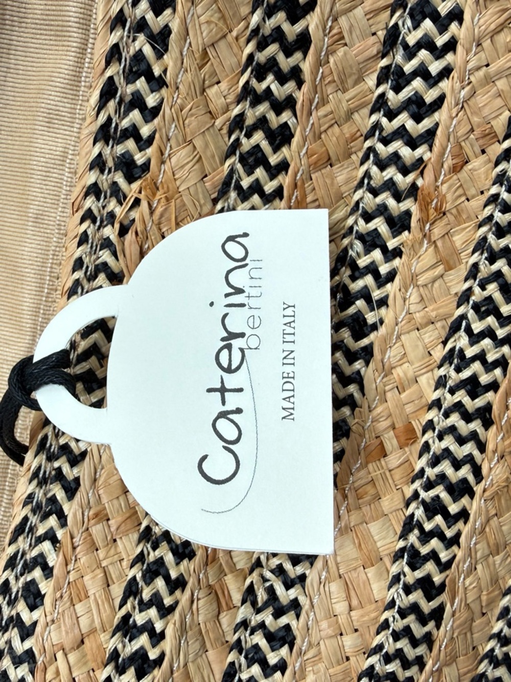 Woven Straw Clutch with Black Braided Accents - Picture 4 of 4
